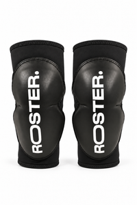 Rodilleras ROSTER negras de piel - vista frontal
